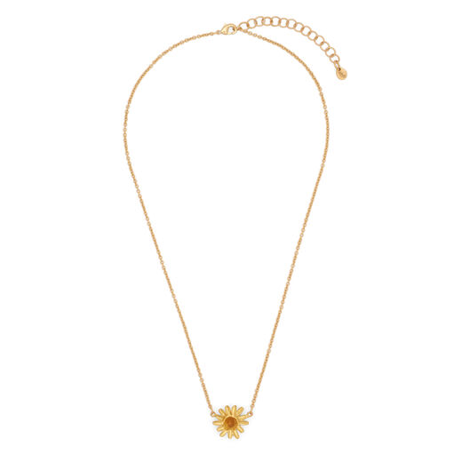 Yellow daisy pendant necklace by Michael Michaud